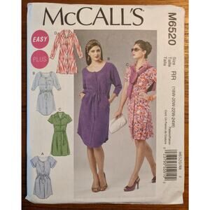UNCUT McCalls Pattern 6520 Dress 18W-24W